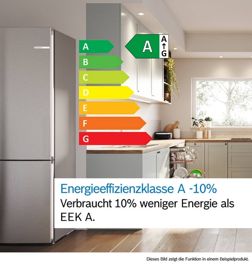 Serie 4 Freistehende Kühl-Gefrier-Kombination mit Gefrierbereich unten 203 x 60 cm Edelstahl KGN392I1F