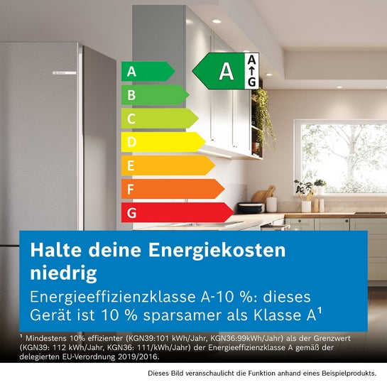 Serie 4 Freistehende Kühl-Gefrier-Kombination mit Gefrierbereich unten 186 x 60 cm Gebürsteter Stahl KGN362I1F