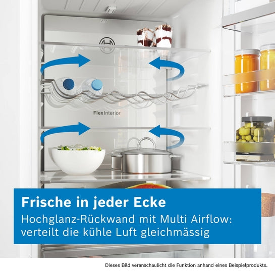 Serie 4 Freistehende Kühl-Gefrier-Kombination mit Gefrierbereich unten 203 x 60 cm Gebürsteter Stahl KGN392I2F