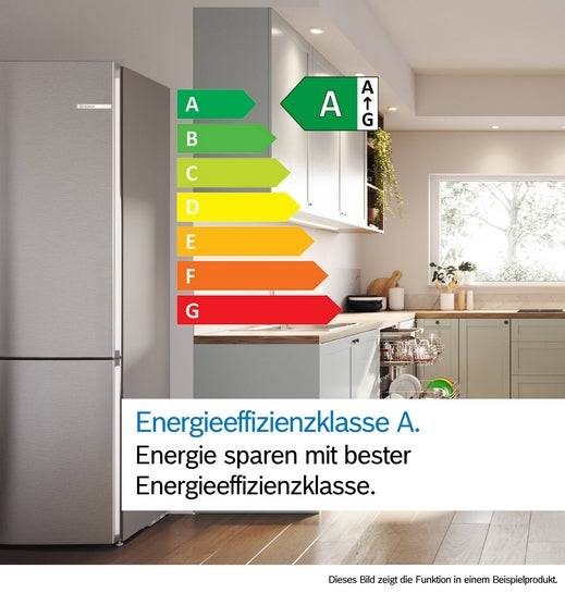 Serie 4 Freistehende Kühl-Gefrier-Kombination mit Gefrierbereich unten 203 x 70 cm Metall-Optik KGN492LAF