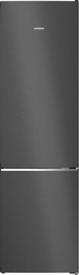 iQ500 Freistehende Kühl-Gefrier-Kombination mit Gefrierbereich unten 203 x 60 cm Gebürsteter schwarzer Stahl AntiFingerprint KG39NAXAG