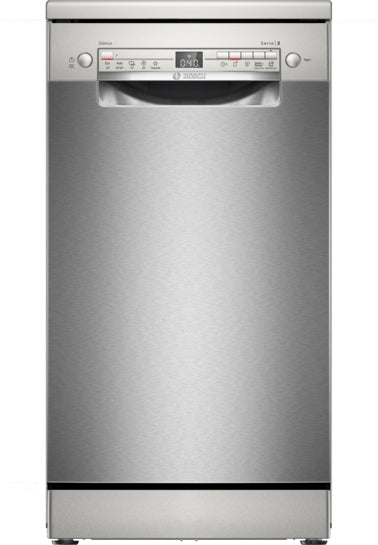 Serie 2 Freistehender Geschirrspüler 45 cm Gebürsteter Stahl mit Anti-Fingerprint SPS2HKI02E