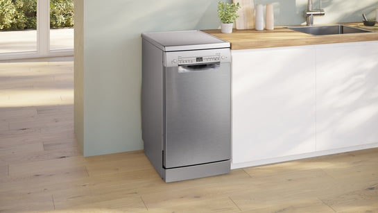 Serie 2 Freistehender Geschirrspüler 45 cm Gebürsteter Stahl mit Anti-Fingerprint SPS2HKI02E