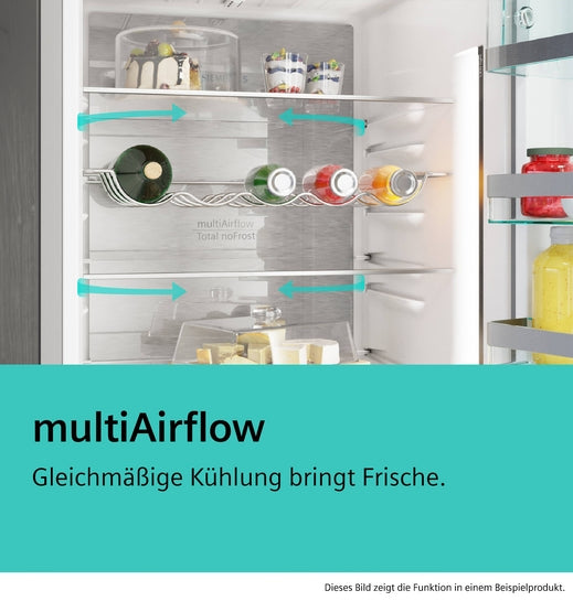 iQ300 Kühl-Gefrier-Kombination, mehrtürig 183 x 90.5 cm Gebürsteter schwarzer Stahl AntiFingerprint, Total noFrost  KF96NAXEA