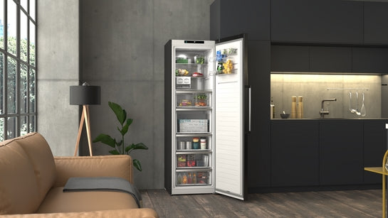 iQ500 Freistehender Gefrierschrank 186.2 x 59.5 cm Gebürsteter schwarzer Stahl AntiFingerprint GS36NAXCG