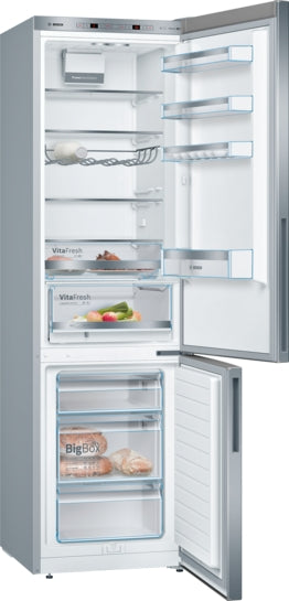 Serie 6 Freistehende Kühl-Gefrier-Kombination mit Gefrierbereich unten 201 x 60 cm Inox KGE39AICA