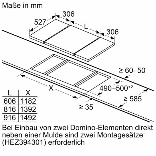 Serie 6 Domino-Kochfeld, Elektro 30 cm Mit Rahmen aufliegend PKF375FP2E