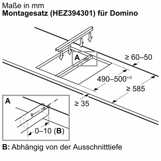 Serie 6 Domino-Kochfeld, Induktion 30 cm Mit Rahmen aufliegend PIB375FB1E