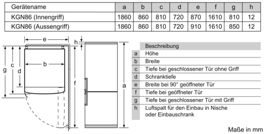 Serie 6 Freistehende Kühl-Gefrier-Kombination mit Gefrierbereich unten 186 x 86 cm Edelstahl KGN86AIDR