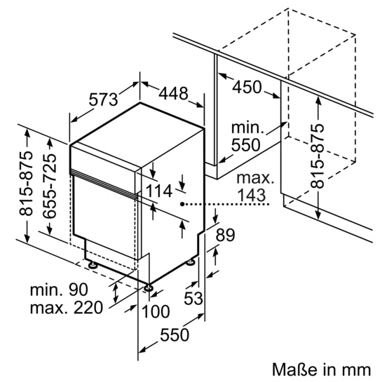 iQ300 Teilintegrierter Geschirrspüler 45 cm Gebürsteter Stahl SR53ES25KE
