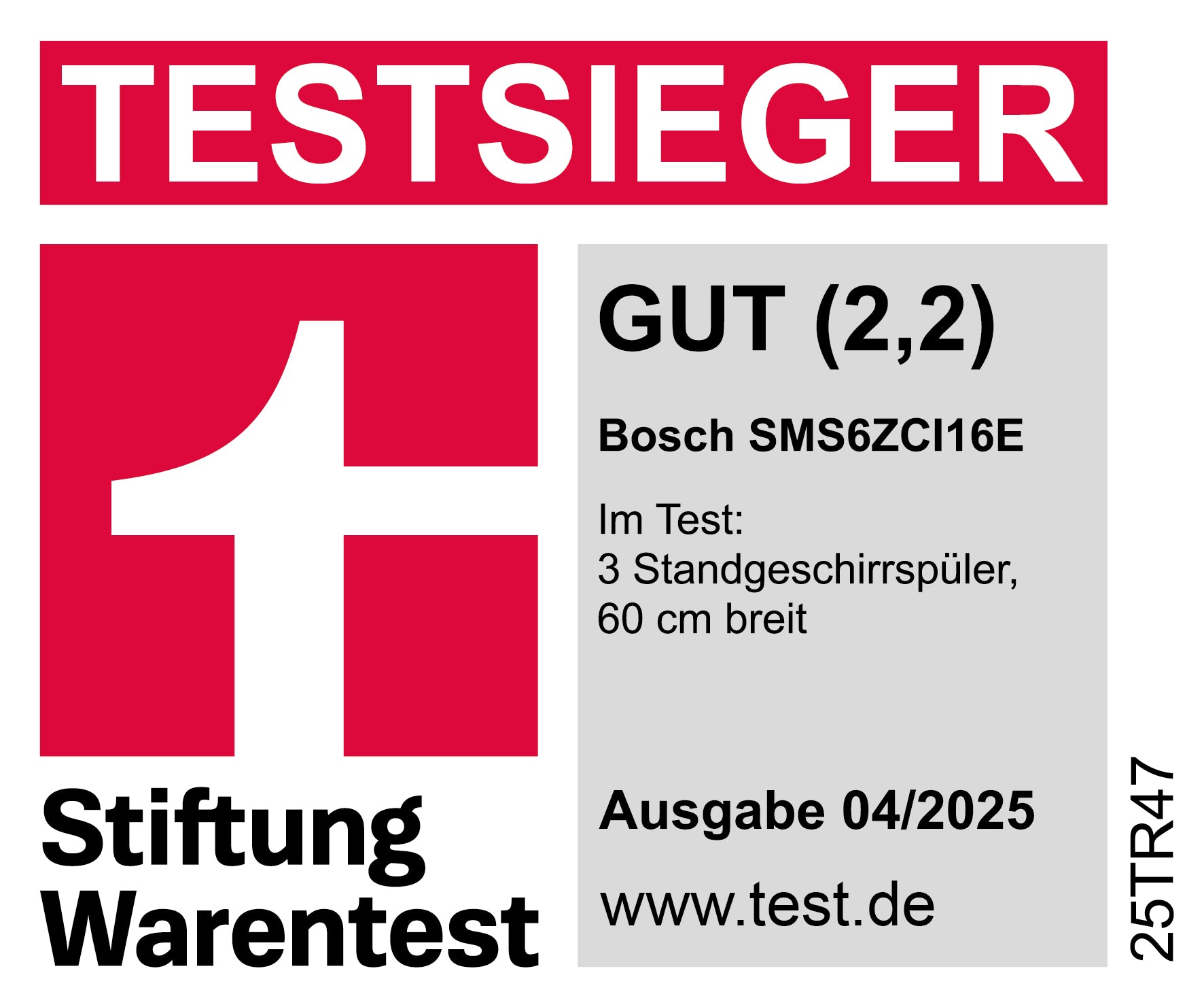 Serie 6 Freistehender Geschirrspüler 60 cm Gebürsteter Stahl mit Anti-Fingerprint SMS6ZCI16E